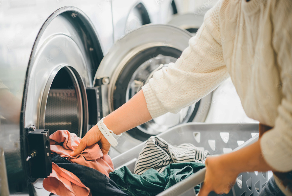 woman doing laundry